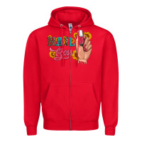 Red western sunflowers nail boss Zipper Hoodie - Artiststas