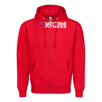 Red Anytimes Fitness Zipper Hoodie - longCreatives