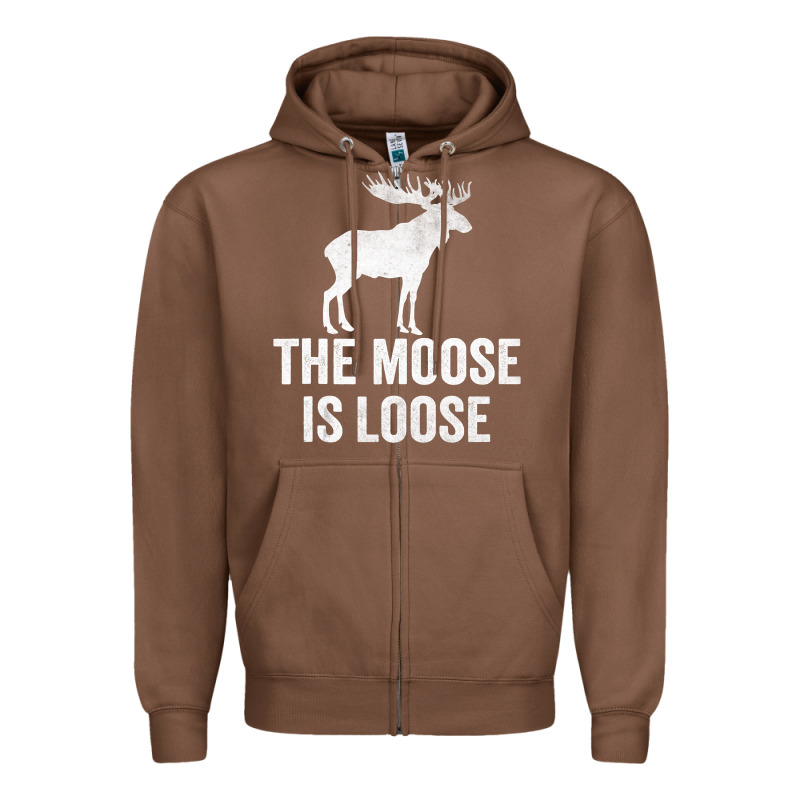 The Moose Is Loose Alaska Moose Zipper Hoodie by longCreatives | Teevron