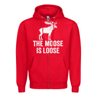 Red The Moose Is Loose Alaska Moose Zipper Hoodie - longCreatives