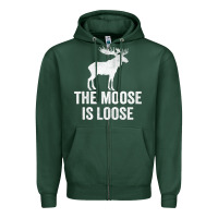 Sports Green The Moose Is Loose Alaska Moose Zipper Hoodie - longCreatives