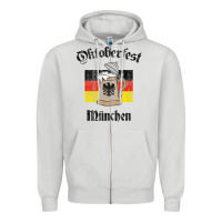 Dove Grey Oktoberfest München German Flag Beer Stein Zipper Hoodie - longCreatives