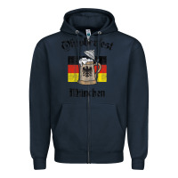 Navy Oktoberfest München German Flag Beer Stein Zipper Hoodie - longCreatives