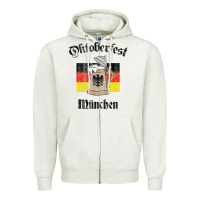 Oatmeal Heather Oktoberfest München German Flag Beer Stein Zipper Hoodie - longCreatives