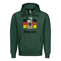 Sports Green Oktoberfest München German Flag Beer Stein Zipper Hoodie - longCreatives