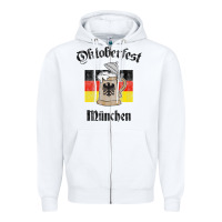 White Oktoberfest München German Flag Beer Stein Zipper Hoodie - longCreatives