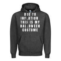 Charcoal Heather due to inflation, this is my halloween costume pullover Zipper Hoodie - longCreatives