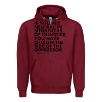 Burgundy human rights quote protest political Zipper Hoodie - longCreatives