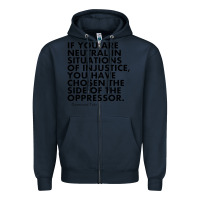 Navy human rights quote protest political Zipper Hoodie - longCreatives