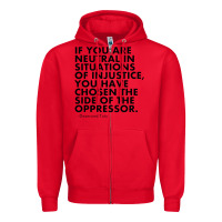 Red human rights quote protest political Zipper Hoodie - longCreatives