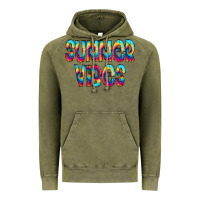 Vintage Olive summer vibes tie dye doodle Vintage Hoodie - CowCowDesign