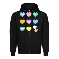 Black peanuts valentine candy heart Zipper Hoodie - longCreatives