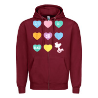 Burgundy peanuts valentine candy heart Zipper Hoodie - longCreatives