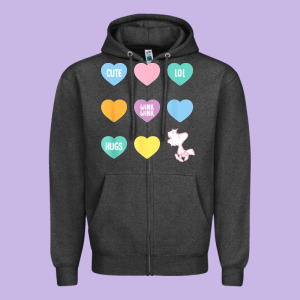 Peanuts Valentine Candy Heart Zipper Hoodie Designed By Longcreatives