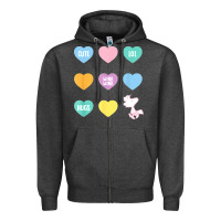 Charcoal Heather peanuts valentine candy heart Zipper Hoodie - longCreatives