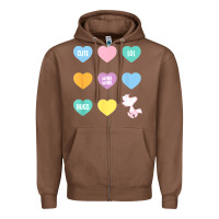 Chestnut peanuts valentine candy heart Zipper Hoodie - longCreatives