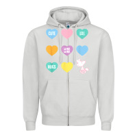 Dove Grey peanuts valentine candy heart Zipper Hoodie - longCreatives