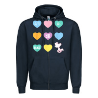 Navy peanuts valentine candy heart Zipper Hoodie - longCreatives