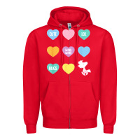 Red peanuts valentine candy heart Zipper Hoodie - longCreatives