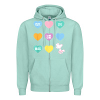 Seafoam peanuts valentine candy heart Zipper Hoodie - longCreatives