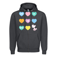 Smoke peanuts valentine candy heart Zipper Hoodie - longCreatives