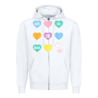 White peanuts valentine candy heart Zipper Hoodie - longCreatives