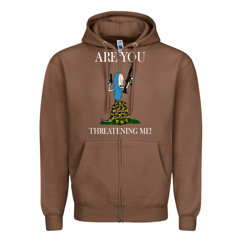 Are You Threatening Me Funny Cartoon Halloween Zipper Hoodie by longCreatives | Teevron