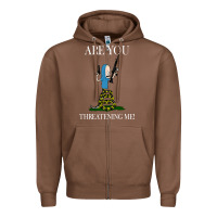 Chestnut Are You Threatening Me Funny Cartoon Halloween Zipper Hoodie - longCreatives