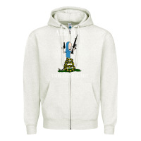 Oatmeal Heather Are You Threatening Me Funny Cartoon Halloween Zipper Hoodie - longCreatives