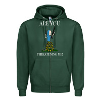 Sports Green Are You Threatening Me Funny Cartoon Halloween Zipper Hoodie - longCreatives