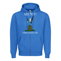 True Royal Are You Threatening Me Funny Cartoon Halloween Zipper Hoodie - longCreatives