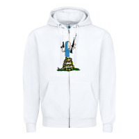 White Are You Threatening Me Funny Cartoon Halloween Zipper Hoodie - longCreatives