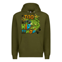 Army Green too hip to hop frog Premium Hoodie - LillyAllenDesigns