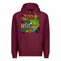 Burgundy too hip to hop frog Premium Hoodie - LillyAllenDesigns