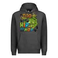 Charcoal Heather too hip to hop frog Premium Hoodie - LillyAllenDesigns