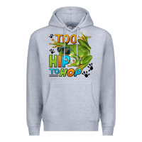 Heather Grey too hip to hop frog Premium Hoodie - LillyAllenDesigns