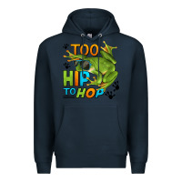Navy too hip to hop frog Premium Hoodie - LillyAllenDesigns