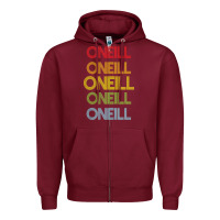 Burgundy Oneill Name Zipper Hoodie - longCreatives