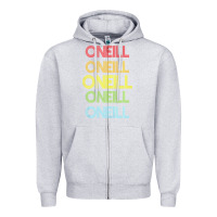 Heather Grey Oneill Name Zipper Hoodie - longCreatives