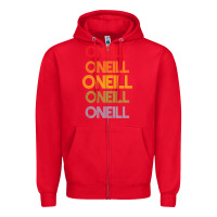 Red Oneill Name Zipper Hoodie - longCreatives
