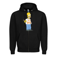 Black The Simpsons Homer Number 1 Dad Father's Day V2 Zipper Hoodie - longCreatives