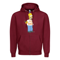 Burgundy The Simpsons Homer Number 1 Dad Father's Day V2 Zipper Hoodie - longCreatives