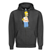 Charcoal Heather The Simpsons Homer Number 1 Dad Father's Day V2 Zipper Hoodie - longCreatives