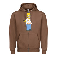Chestnut The Simpsons Homer Number 1 Dad Father's Day V2 Zipper Hoodie - longCreatives