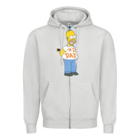 Dove Grey The Simpsons Homer Number 1 Dad Father's Day V2 Zipper Hoodie - longCreatives