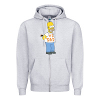 Heather Grey The Simpsons Homer Number 1 Dad Father's Day V2 Zipper Hoodie - longCreatives