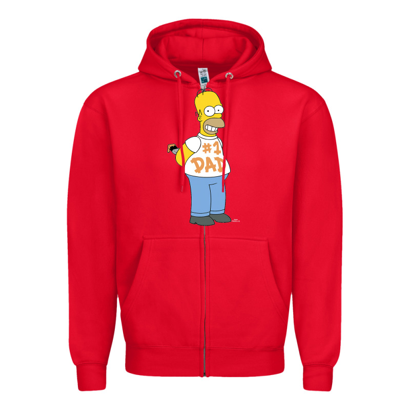 The Simpsons Homer Number 1 Dad Father's Day V2 Zipper Hoodie by longCreatives | Teevron