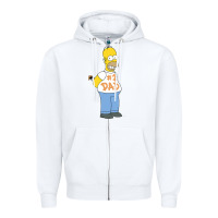 White The Simpsons Homer Number 1 Dad Father's Day V2 Zipper Hoodie - longCreatives