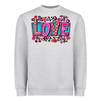 Heather Grey Love Valentine Heavyweight Sweatshirt - CowhideDigitalArt