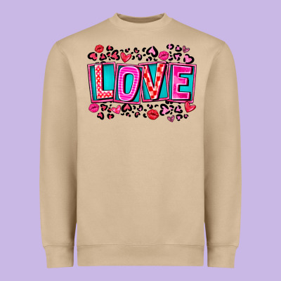 Love Valentine Heavyweight Sweatshirt Designed By Cowhidedigitalart